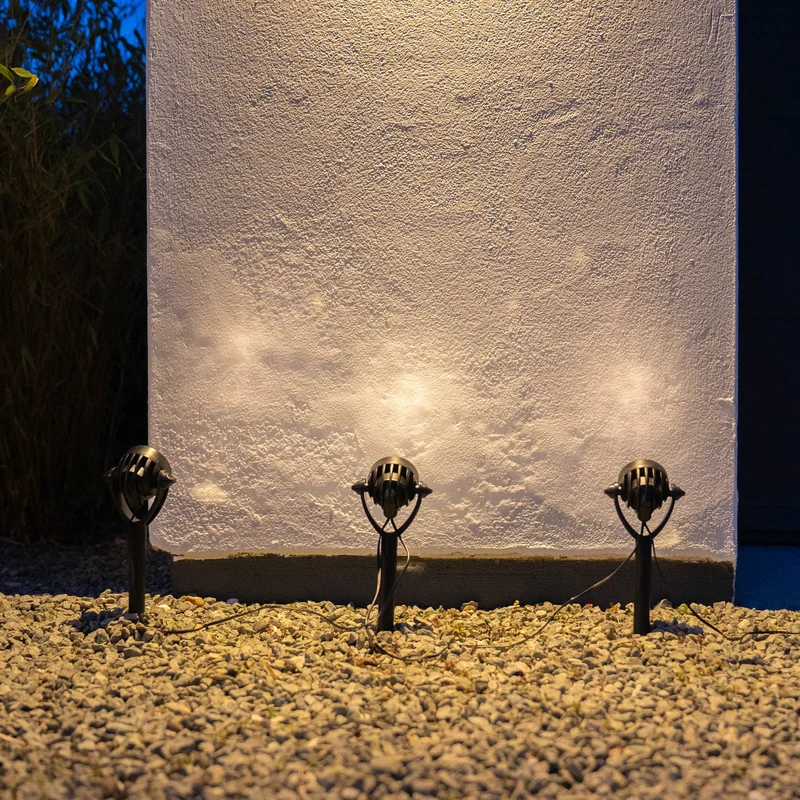 Solare Spot-Leuchte Erdspieß – 3er-Pack