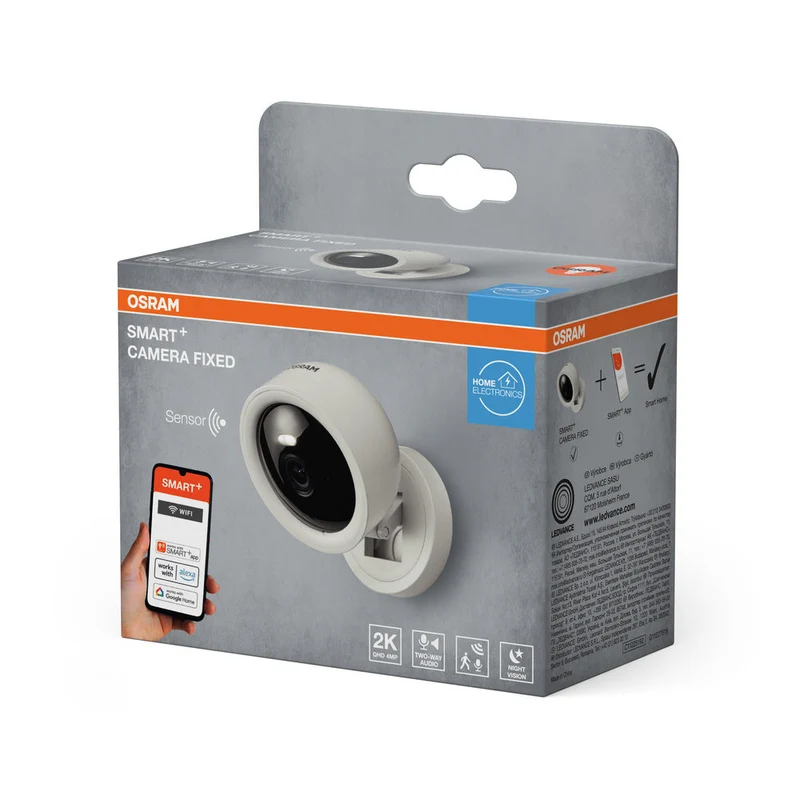 AKTION - OSRAM Wifi SMART+ Smarte Indoor Überwachungskamera zur Wandmontage Weiß inkl. Gratis Smart Plug