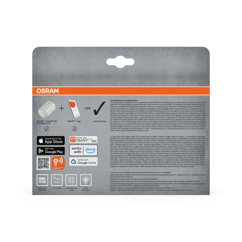 OSRAM SMART+ WIFI smarter Heizungsthermostat, 4.5V, Weiß, 3er Pack, 2. Generation