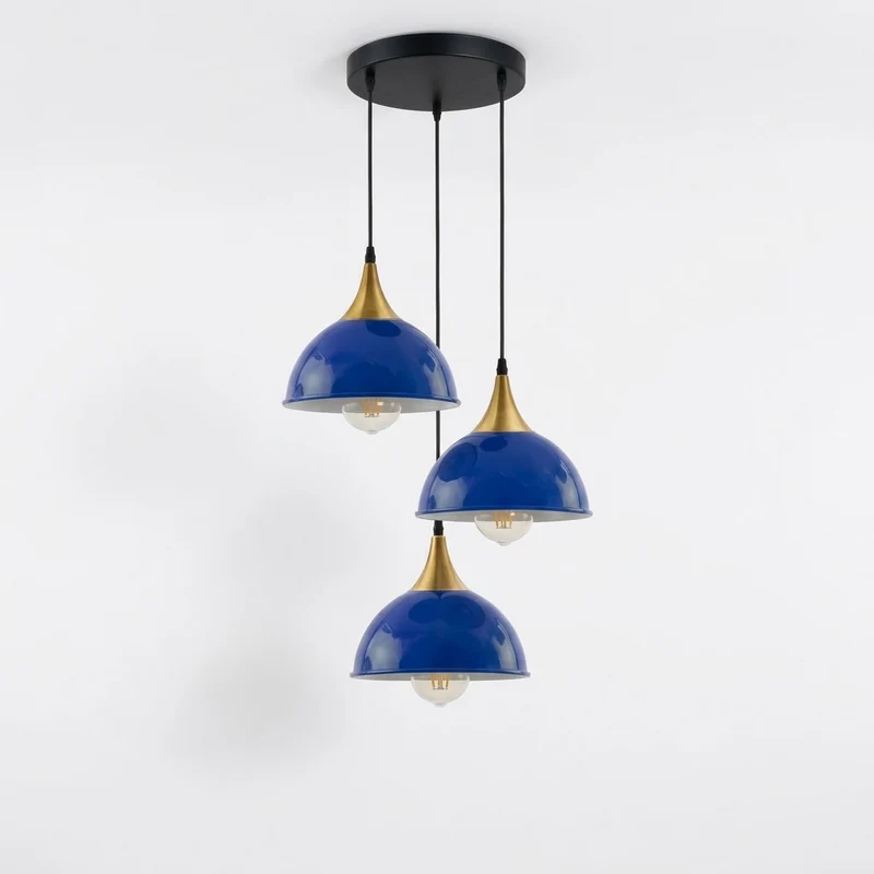 3-flammige Gutsherren Clusterleuchte – Vintage Industrie Pendellampe Loft | Ø21cm | E27 ~4169
