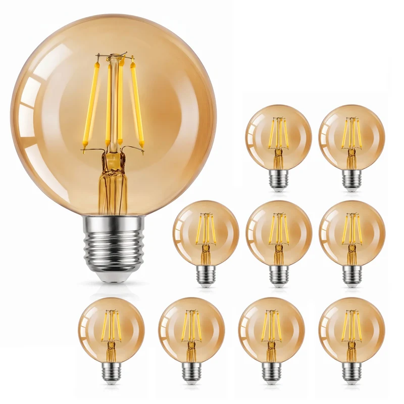 Vintage E27 Glühbirne LED G95 Retro 4W dimmbar~1568