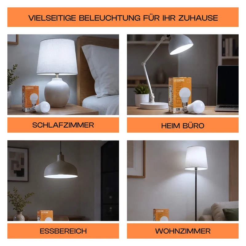 12W E27 A60 Bajonett LED Glühbirnen 1160 Lumen~4101