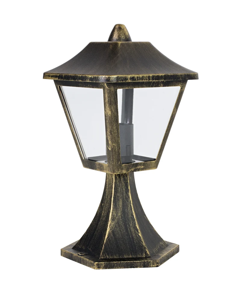 OSRAM ENDURA Classic Außenleuchte mit Aluminiumgehäuse, Schwarz-Gold, E27-Fassung, IP44, 33 cm Höhe, ohne Leuchtmittel, ideal für Außenbereiche