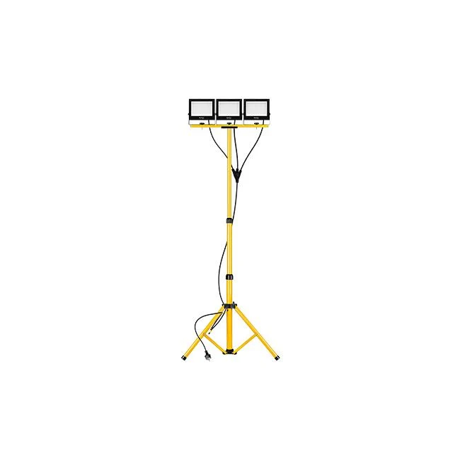 LED Baustrahler 3 Köpfe auf Stativ | 3x 50W | 12.000 Lumen | Jeder Kopf separat ausrichtbar | 4500 K Neutralweiß | IP65
