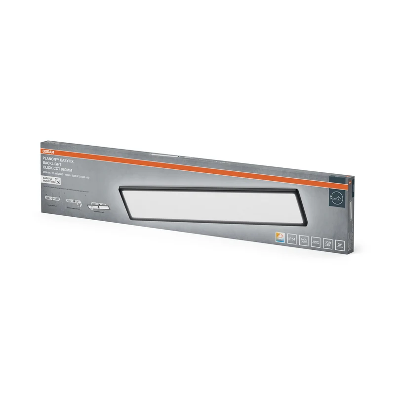 OSRAM PLANON EASYFIX LED Panel Backlight Deckenleuchte 98cm 30W Click CCT IP54, schwarz