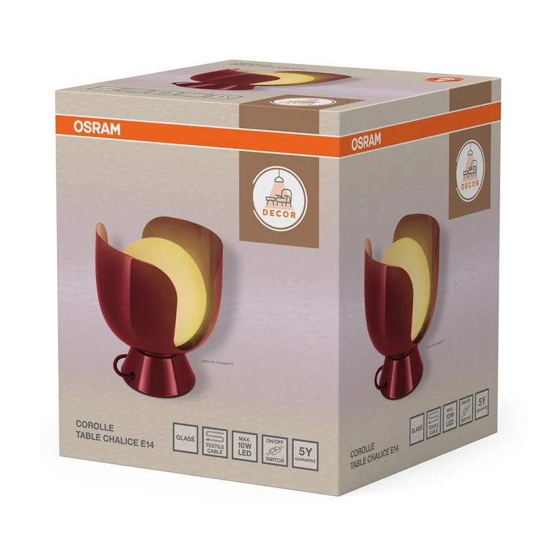 OSRAM DECOR Corolle Tischleuchte Chalice E14 Rot