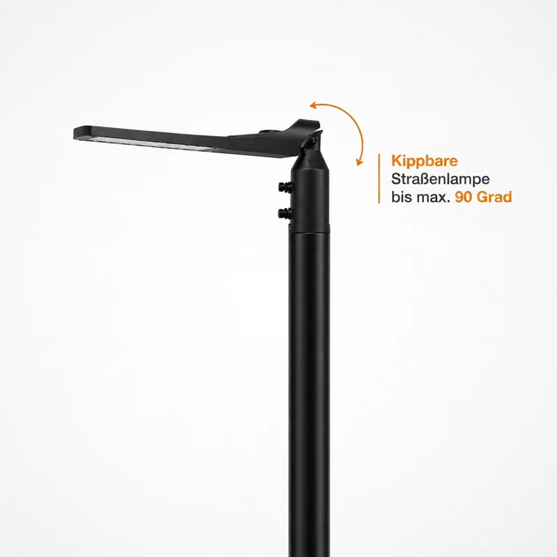Lichtmast inkl. Straßenlampe | 300 cm | 100 Watt | 5000 K | Schwarz