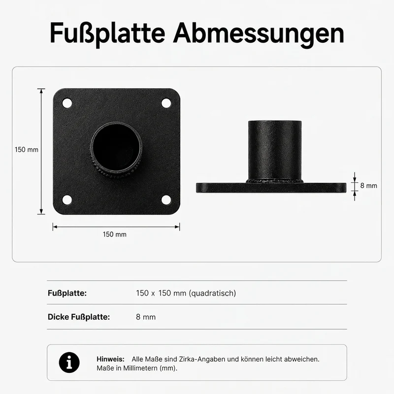 Lichtmast inkl. Straßenlampe | 300 cm | 100 Watt | 5000 K | Schwarz