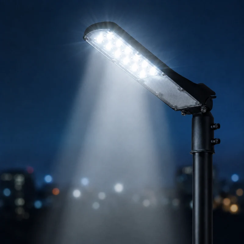 Lichtmast inkl. Straßenlaterne | 400 cm | 30 Watt | 5000 K | Schwarz