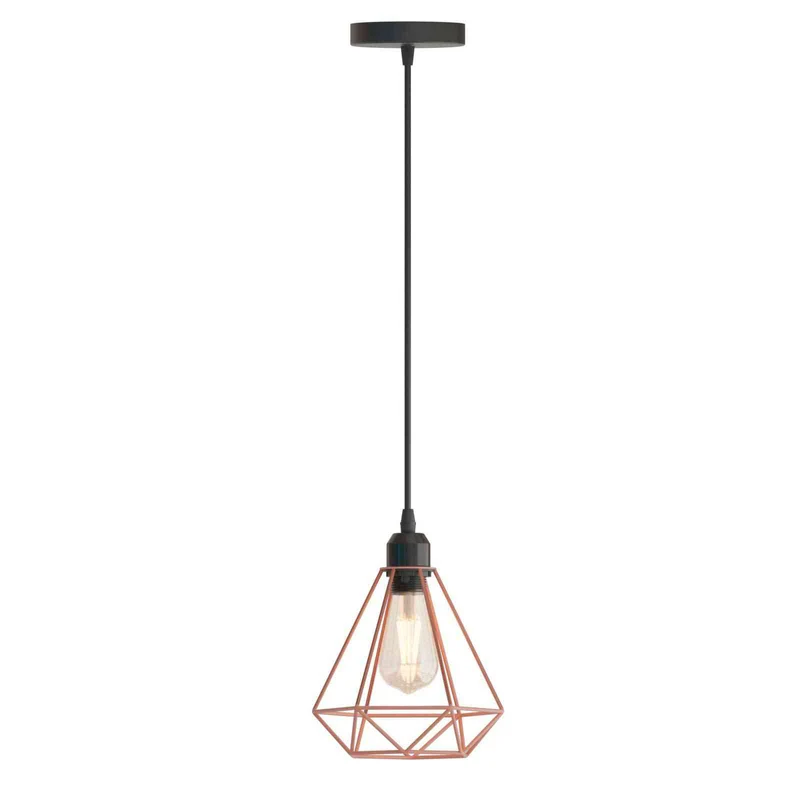 Retro Origami Hängelampe – Vintage Geometrische Pendelleuchte | E27 ~4153