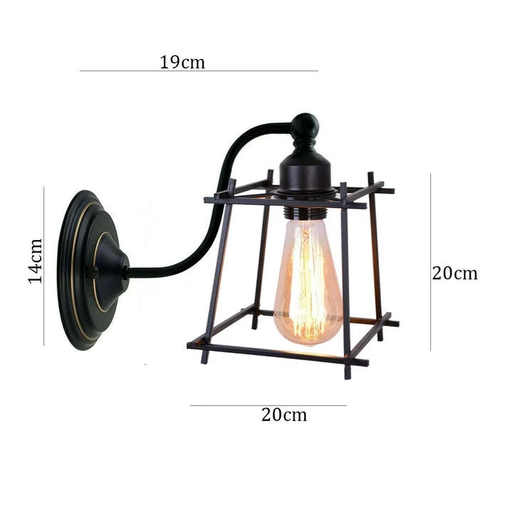 Vintage Laternen Wandleuchte – Industrie Wandlampe Bett Loft | E27 ~4150