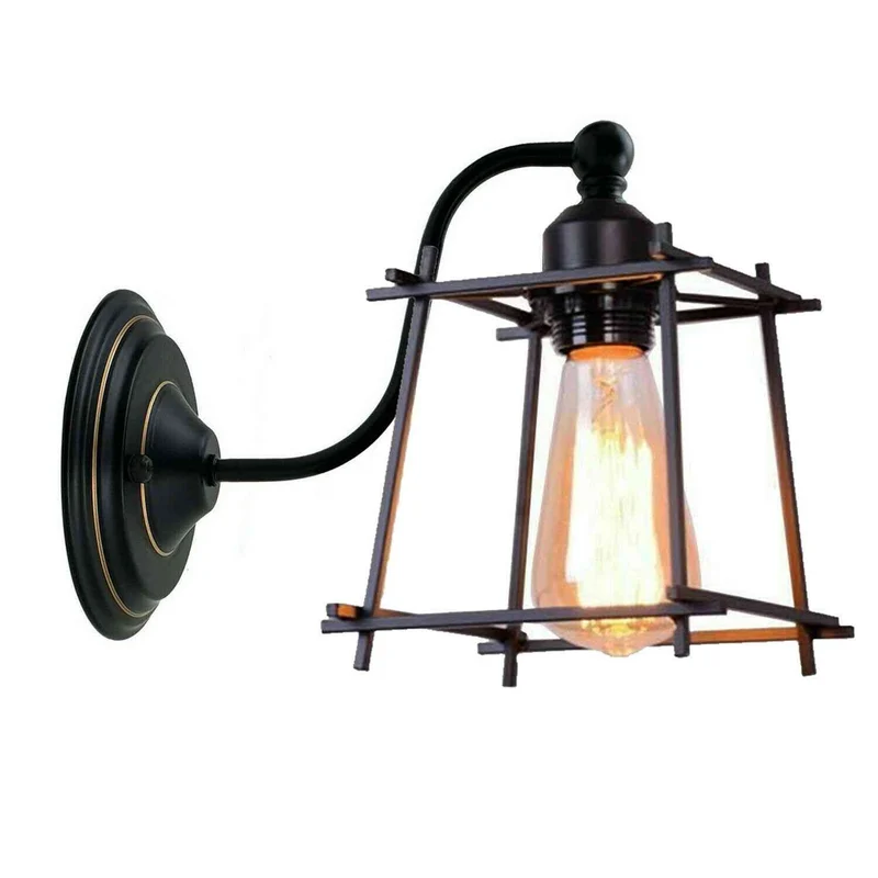 Vintage Laternen Wandleuchte – Industrie Wandlampe Bett Loft | E27 ~4150