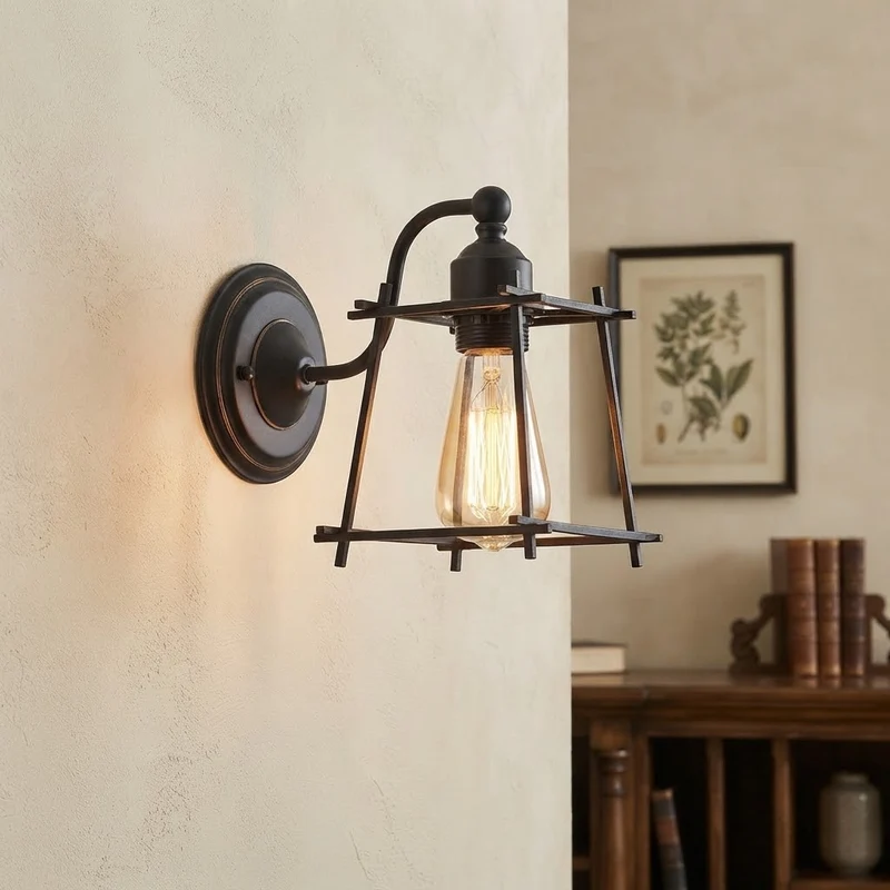 Vintage Laternen Wandleuchte – Industrie Wandlampe Bett Loft | E27 ~4150
