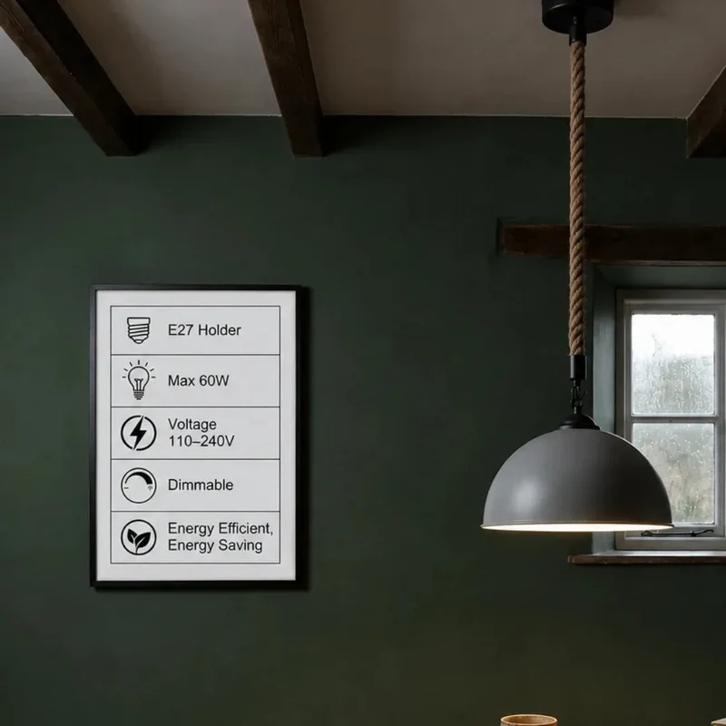 Industrial Kuppel Seil Pendelleuchte Ø40cm | E27 Hanfseil Esstischlampe 1m~4123