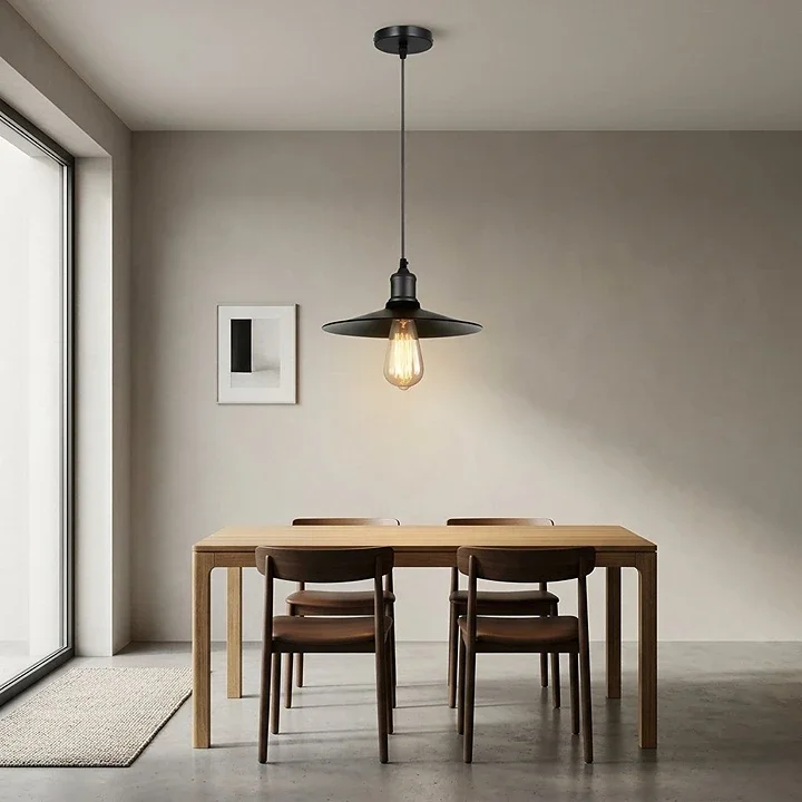 Industrie Design Pendelleuchte Schwarz – Loft Hängelampe E27~4139