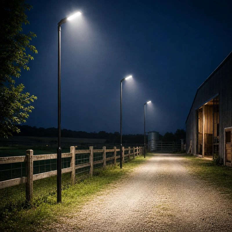 Lichtmast inkl. Straßenlaterne | 300 cm | 30 Watt | 5000 K | Schwarz