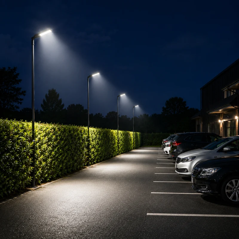 Lichtmast inkl. Straßenlaterne | 300 cm | 30 Watt | 5000 K | Schwarz