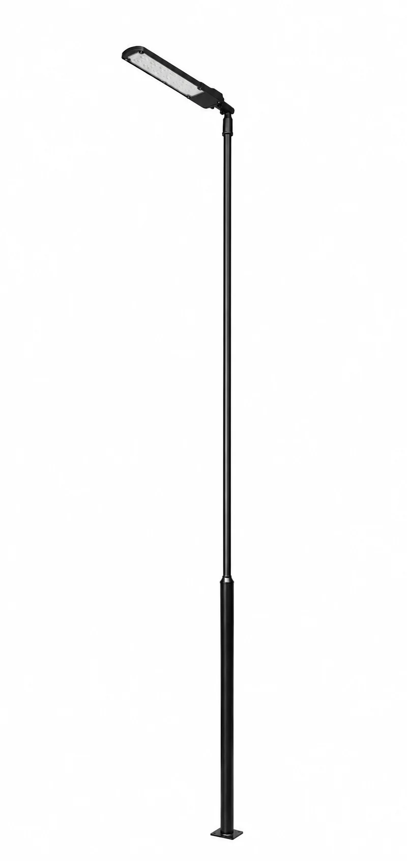 Lichtmast inkl. Straßenlaterne | 400 cm | 100 Watt | 5000 K | Schwarz