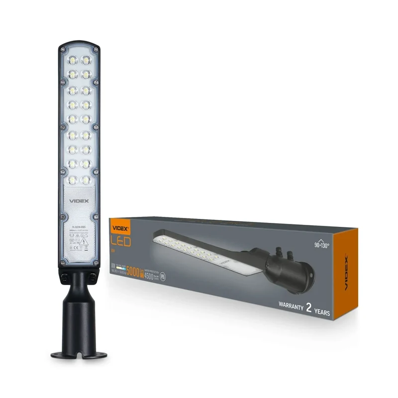 Lichtmast inkl. Straßenlampe | 500 cm | 50 Watt | 5000 K | Schwarz