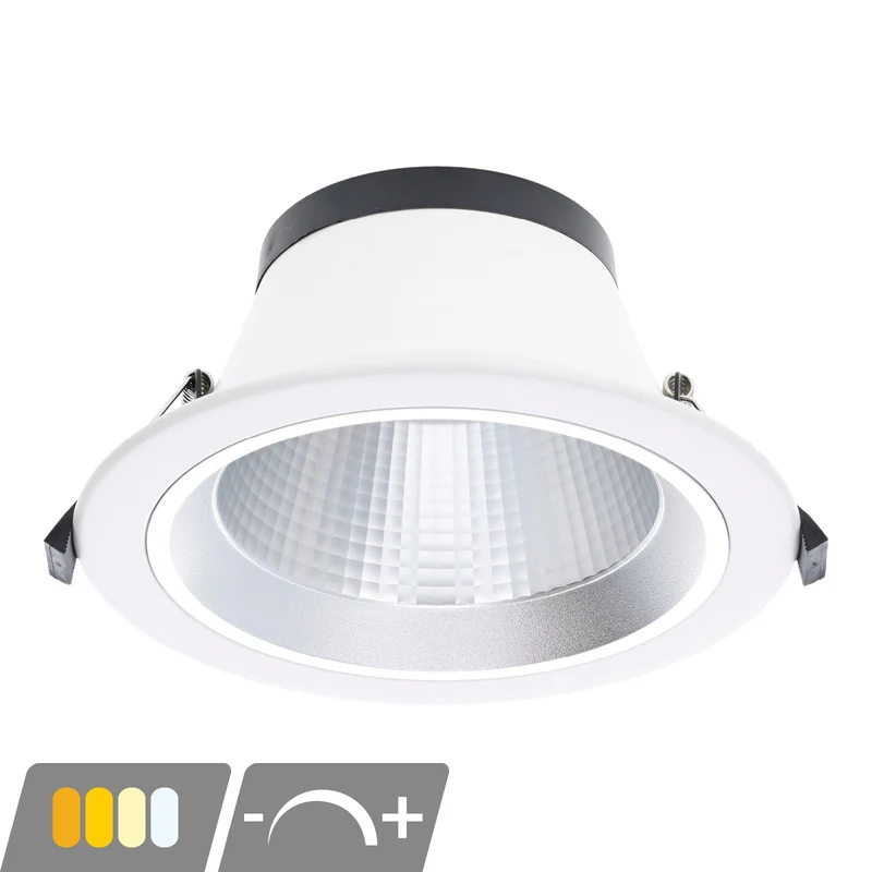 LED-Einbauleuchte | ESPA | Ø 145 mm | 12 W/14 W/16 W/18 W (Schalter) | Weiß | Farbtemperaturschalter | Dimmbar