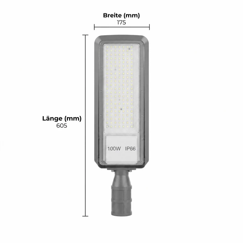 LED Straatlamp | 100W | 10.000 lm | 3000/4000/6500K CCT-Switch | IP66 | Kantelbaar | Hero
