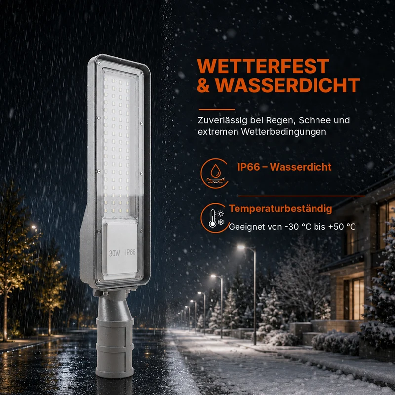 LED Straatlamp | 30W | 3.000 lm | 3000/4000/6500K CCT-Switch | IP66 | Kantelbaar | Hero