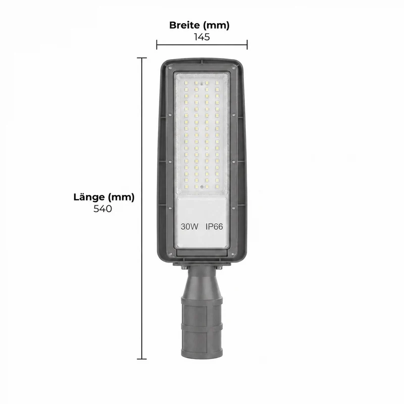 LED Straatlamp | 30W | 3.000 lm | 3000/4000/6500K CCT-Switch | IP66 | Kantelbaar | Hero