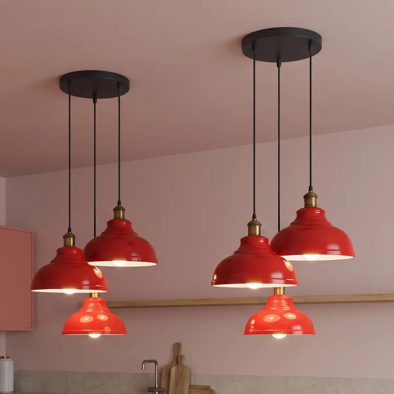 3-flammige Cluster Pendelleuchte – Vintage Hängelampe Esstisch | Ø29cm | E27 ~4138