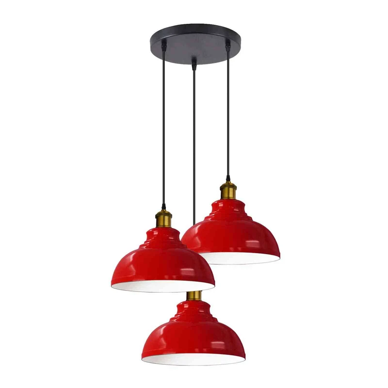 3-flammige Cluster Pendelleuchte – Vintage Hängelampe Esstisch | Ø29cm | E27 ~4138