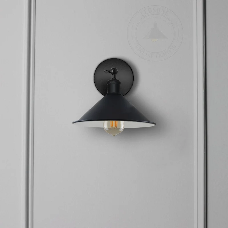 LEDSONE Vintage Wandlampe Schwarz | Verstellbare ~3768
