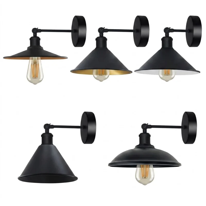 LEDSONE Vintage Wandlampe Schwarz | Verstellbare ~3768