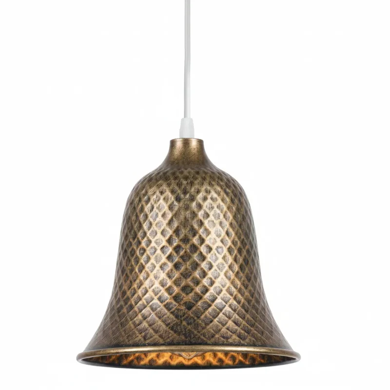 Retro Lampenschirm Glocke Antik Bronze – Vintage E27 Metall Ersatzschirm~3785