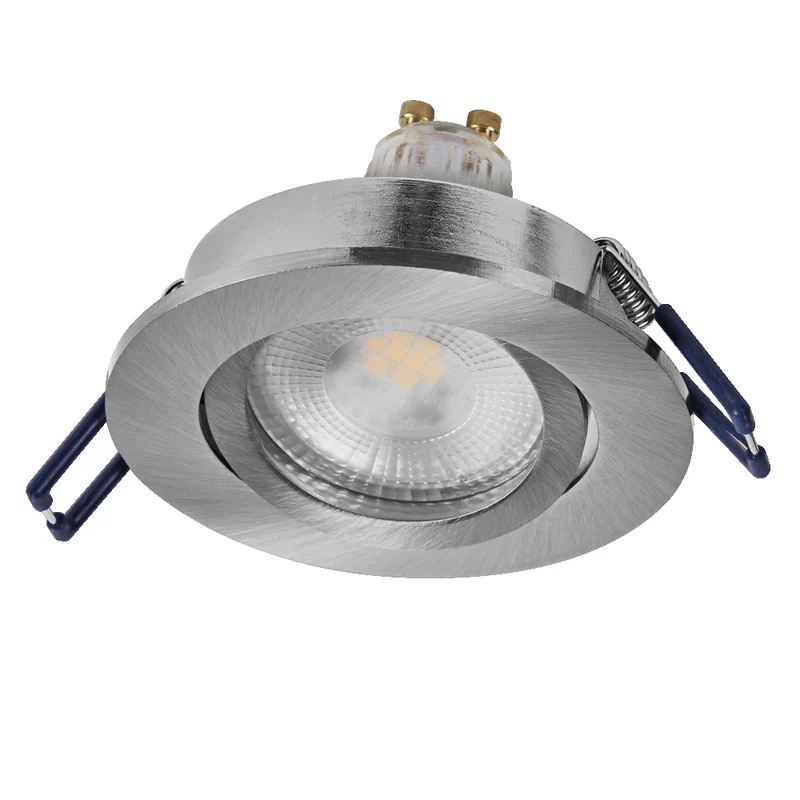 OSRAM LED Spot Recess Einbaustrahler Set GU10 Dim schwenkbar Click 6W Satin-Nickel ⌀68 mm