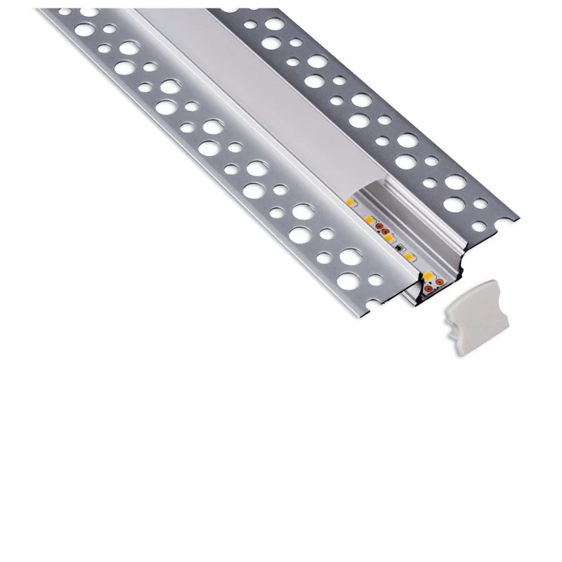 LED-Trockenbauprofil mit Spachtelfahnen – 2m Aluminiumprofil für Gipskarton