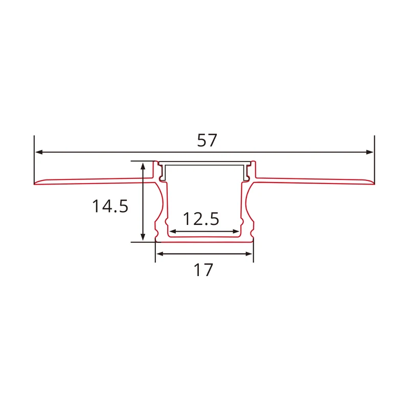 LED-Trockenbauprofil mit Spachtelfahnen – 2m Aluminiumprofil für Gipskarton