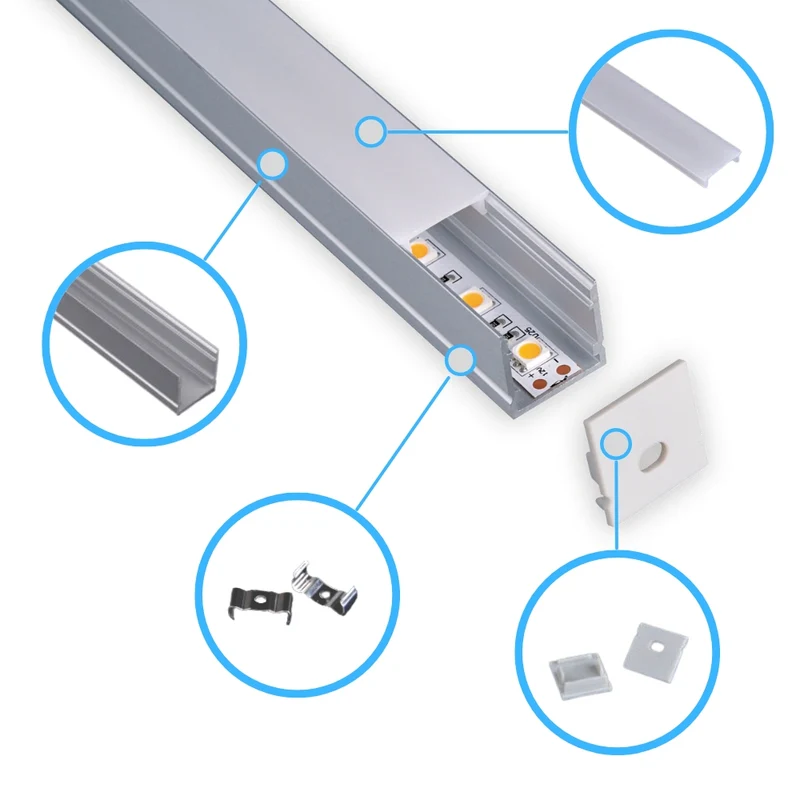 LED-Aluprofil 20x20mm – Tiefe Bauform für homogene Lichtverteilung