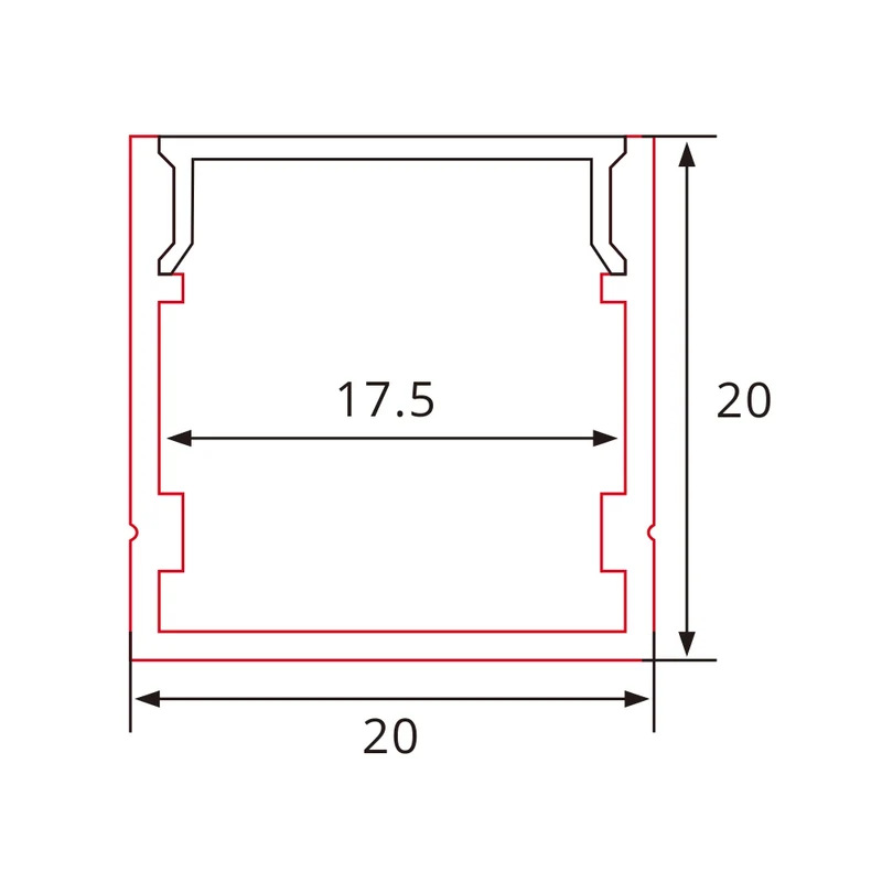 LED-Aluprofil 20x20mm – Tiefe Bauform für homogene Lichtverteilung
