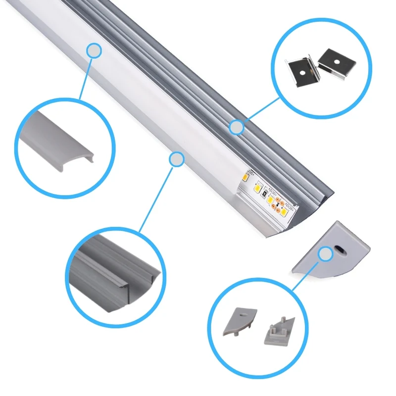 Geschwungenes 2m LED-Aluminiumprofil für indirekte Beleuchtung