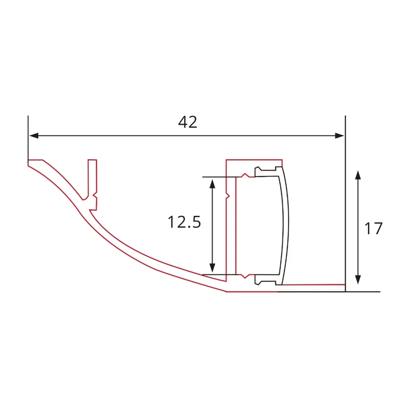 Geschwungenes 2m LED-Aluminiumprofil für indirekte Beleuchtung