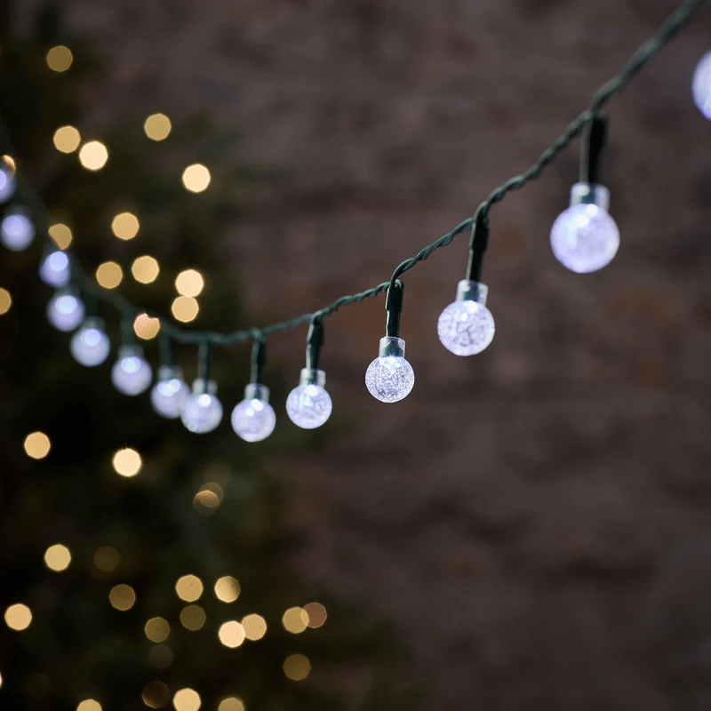 Zweifarbige LED-Lichterkette Bubble Ball mit 50 LEDs für außen