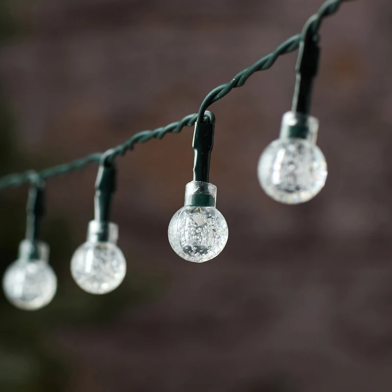 Zweifarbige LED-Lichterkette Bubble Ball mit 50 LEDs für außen