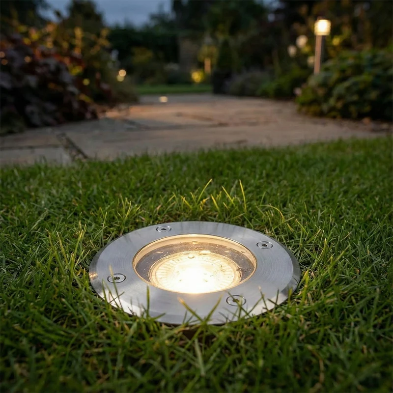 Smart Ground Spot GU10 rund | Rhodes | Edelstahl | IP66 | Tuya / WLAN | Mehrfarbig