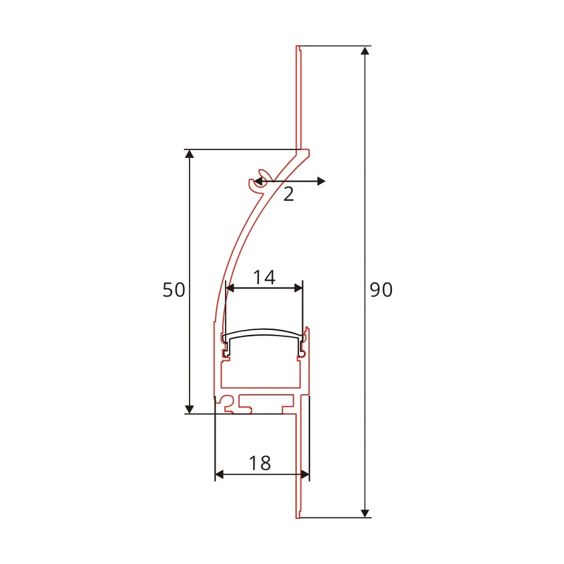 LED-Trockenbauprofil Lichtvoute für indirekte Beleuchtung – 2m eloxiertes Aluminiumprofil