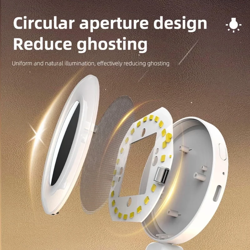 Avoalre Selfie Light for iPhone, 400mAh Rechargeable Led Selfie Light Clip On with mirror, 11 Adjusted Modes Selfie Light for Phone Camera Laptop Makeup Video Conference