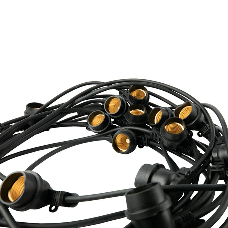 Komplettes Set | Lichterkette 100 Meter | Inklusive 100 Glühlampen | 1 W | 2700 K | Verbindbare Lichterkette