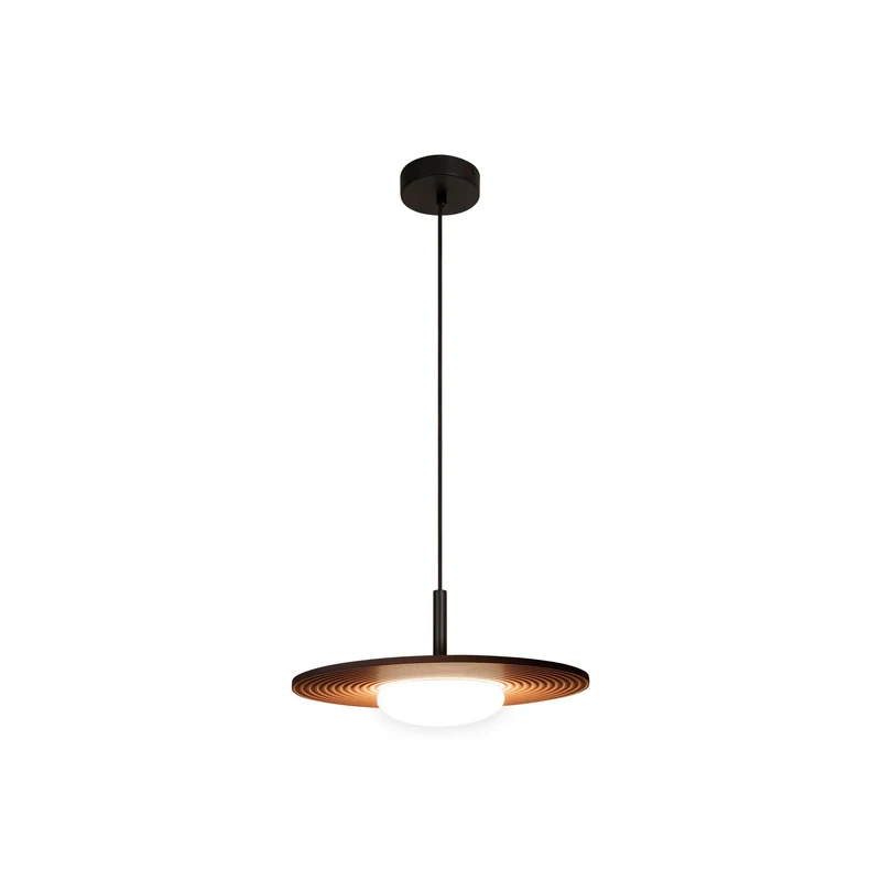 LED-Pendelleuchte Carmino mit Holzschirm höhenverstellbar Warmweiß