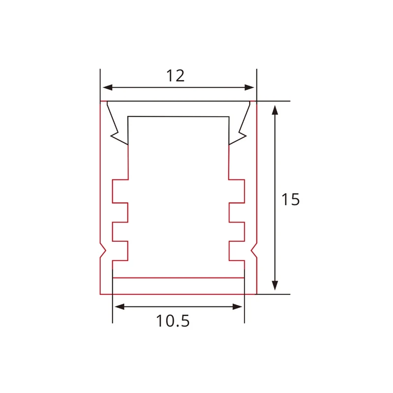Eloxiertes Aluminium LED-Profil 12x15mm – inklusive Abdeckung & Zubehör
