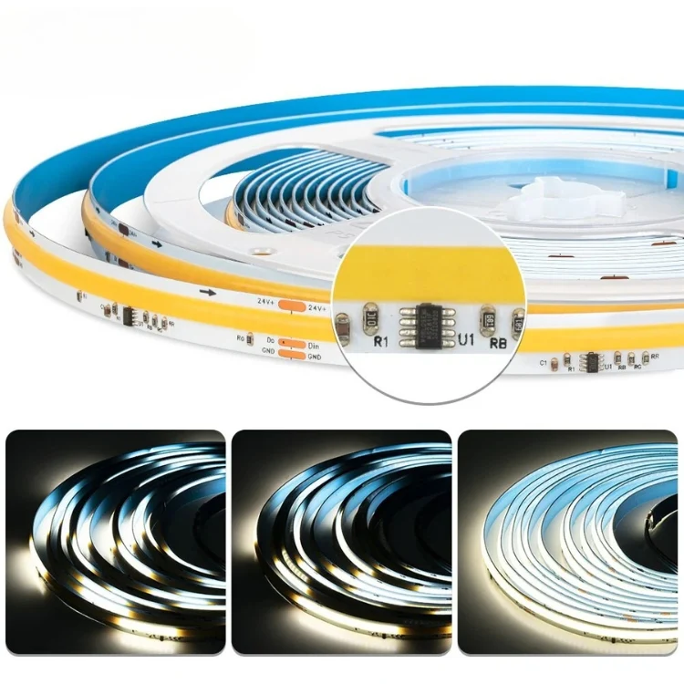 24V COB LED-Streifen adressierbar einfarbig 360 LEDs/m – für Lauflichteffekte