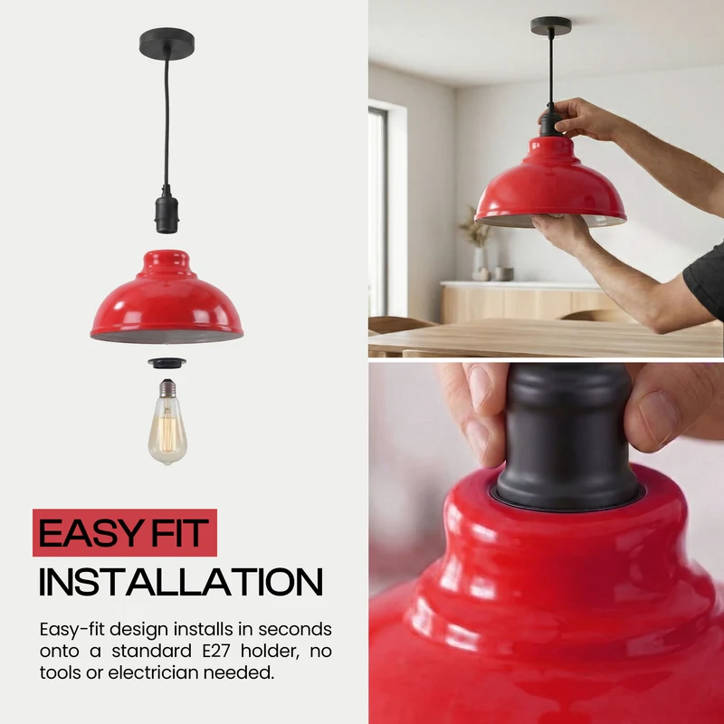 Industrie Fabrikpendelleuchte Ø 29cm Retro Hängeleuchte ~3427
