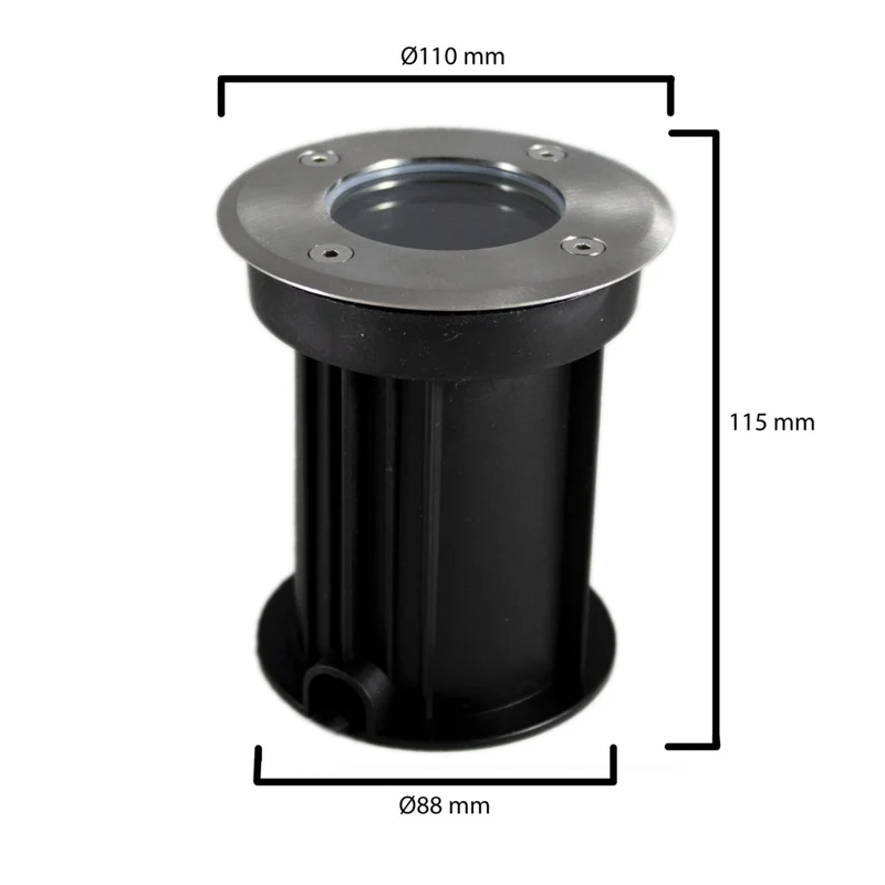 LED-Bodenstrahler GU10 rund | Komplettset | RGBCCT | inkl. Lichtquelle und Fernbedienung | Rhodos | Edelstahl | IP66